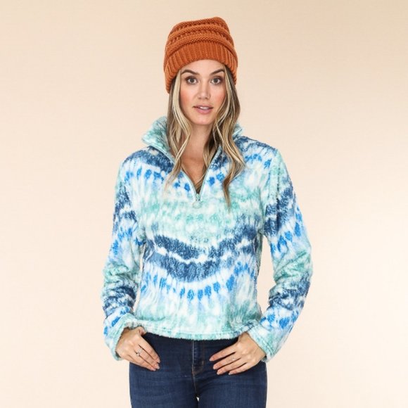 Tops - Tie Dye Faux Fur Top